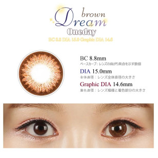 Mitunolens Dream Brown 1Day ドリーム ワンデー [1日用] 15.0mm