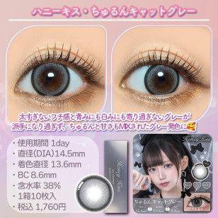 [1Day and 1Month]Honey Kiss Cat Gray ハニーキス ちゅるんキャットグレー