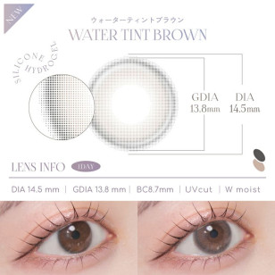 LARME Silicone Hydrogel 1 Day W MOIST Water Tint Brown ラルムシリコンハイドロゲルダブルモイストUV ウォーターティントブラウン