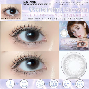 LARME Silicone Hydrogel 1 Day W MOIST Water Tint Brown ラルムシリコンハイドロゲルダブルモイストUV ウォーターティントブラウン
