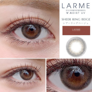 LARME Silicone Hydrogel 1 Day W MOIST Sheer Ring Beige ラルムシリコンハイドロゲルダブルモイストUV シアーリングベージュ