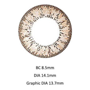 Mitunolens Natural2 Color Brown  ナチュラル2カラーブラウン 1年用14.1mm