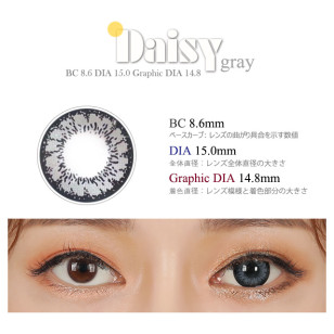 Mitunolens Daisy Gray デイジーグレー 1年用 15.0mm 