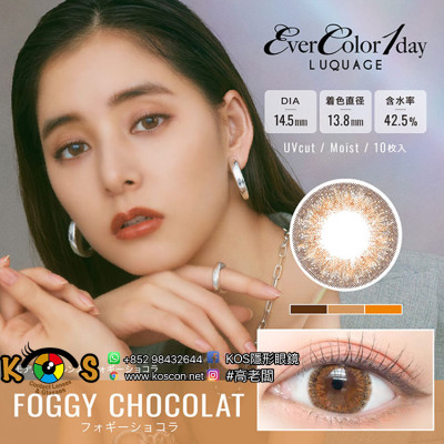 (EL1003)EverColor 1day LUQUAGE FoggyChocolat 10片裝 エバーカラーワンデールクアージュ フォギーショコラ