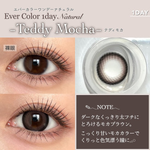 EverColor 1day Natural MoistLabelUV Teddy Mocha 20片裝 エバーカラーワンデーナチュラル テディモカ